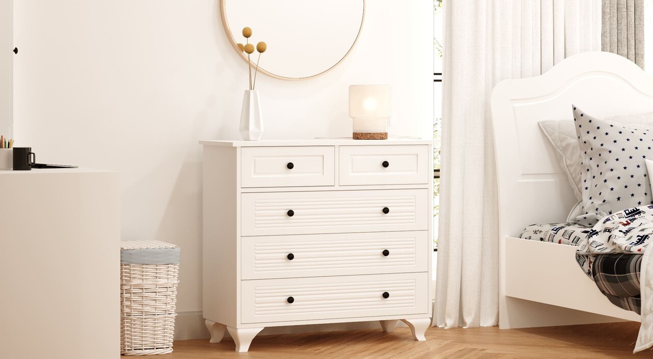 Dulap, Hanah Home, Rb-119, 90x86x40 cm, Alb mat - imagine 6